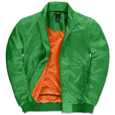 Modische Lightweight Blouson-Jacke für Herren in Real Green|Neon Orange von B&C (Artnum: BCJM963