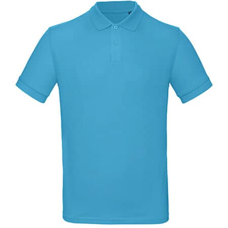 Klassisches Herren-Poloshirt aus Bio-Baumwolle in Very Turquoise von B&C (Artnum: BCPM430