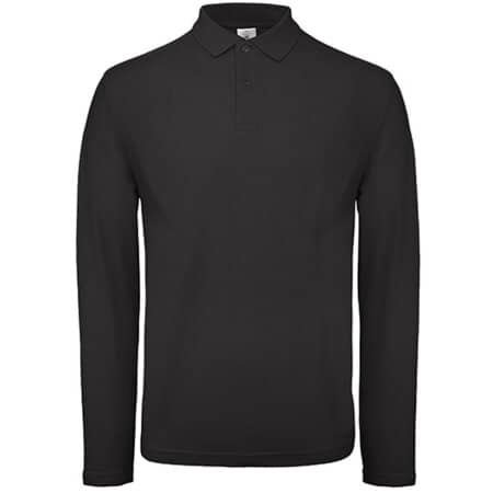 Basic Langarm-Poloshirt für Herren in Black von B&C (Artnum: BCPUI12