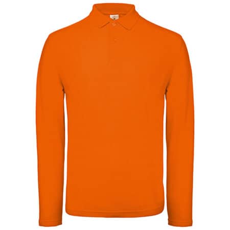 Basic Langarm-Poloshirt für Herren in Orange von B&C (Artnum: BCPUI12