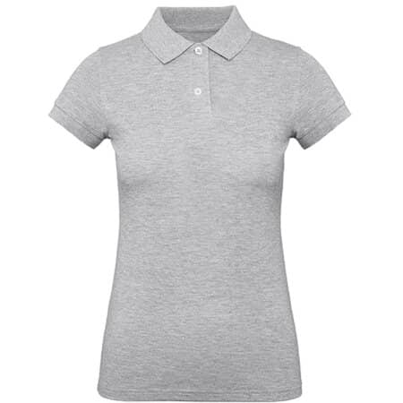 Klassisches weiches Damen-Poloshirt in Heather Grey von B&C (Artnum: BCPW440