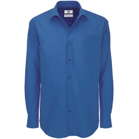 Poplin Shirt Heritage Long Sleeve / Men in Blue Chip von B&C (Artnum: BCSMP41