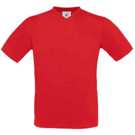 Unisex Basic V-Neck T-Shirt in Red von B&C (Artnum: BCTU006