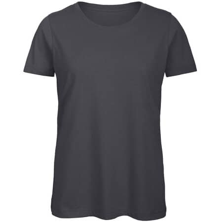 Basic Damen T-Shirt aus Bio-Baumwolle in Dark Grey (Solid) von B&C (Artnum: BCTW043