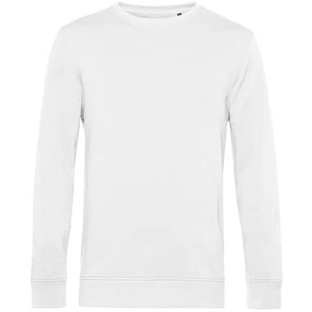 Bio Herren-Sweatshirt mit recyceltem Polyester in White von B&C (Artnum: BCWU31B