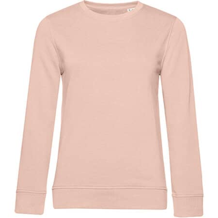 Damen-Bio-Sweatshirt mit recyceltem Polyester in Soft Rose von B&C (Artnum: BCWW32B