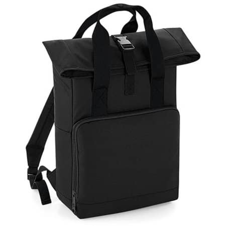 Twin Handle Roll-Top Backpack in Black von BagBase (Artnum: BG118