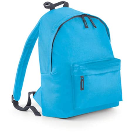 Junior Fashion Backpack in Surf Blue|Graphite Grey von BagBase (Artnum: BG125J