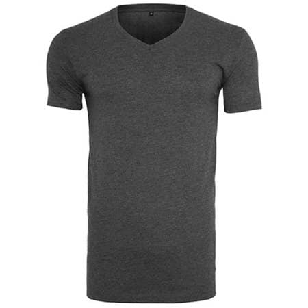 Light T-Shirt V-Neck in Charcoal (Heather) von Build Your Brand (Artnum: BY006
