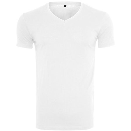 Light T-Shirt V-Neck in White von Build Your Brand (Artnum: BY006