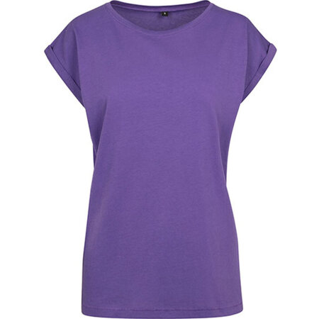 Modische extra long Damen T-Shirt in Ultraviolett von Build Your Brand (Artnum: BY021