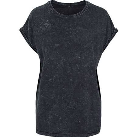 Modisches Acid Washed Damen T-Shirt in Darkgrey White von Build Your Brand (Artnum: BY053