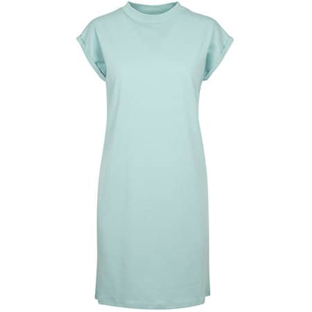 Modisches T-Shirt-Kleid mit überschnittenen Schultern in Blue Mint von Build Your Brand (Artnum: BY101