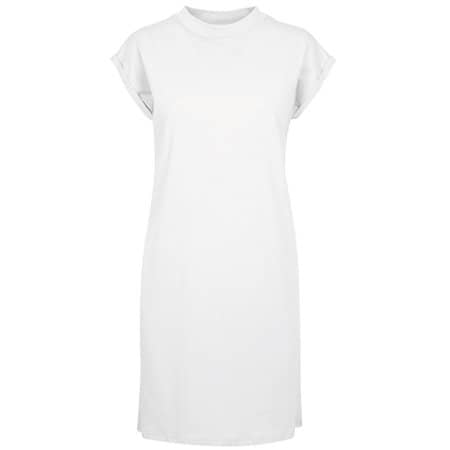Modisches T-Shirt-Kleid mit überschnittenen Schultern in White von Build Your Brand (Artnum: BY101