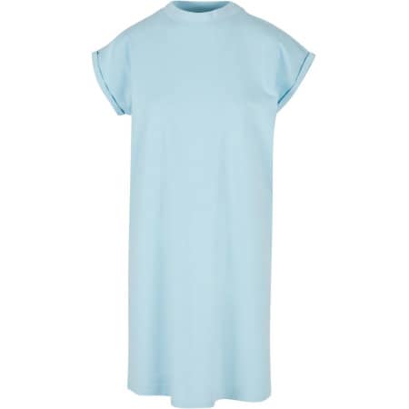 Modisches T-Shirt-Kleid mit überschnittenen Schultern in Ocean Blue von Build Your Brand (Artnum: BY101