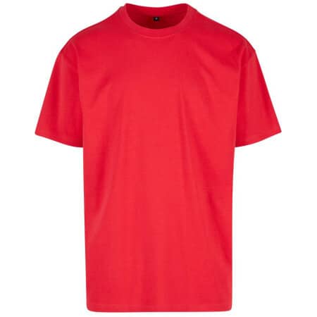 Schweres Oversized Herren T-Shirt in City Red von Build Your Brand (Artnum: BY102