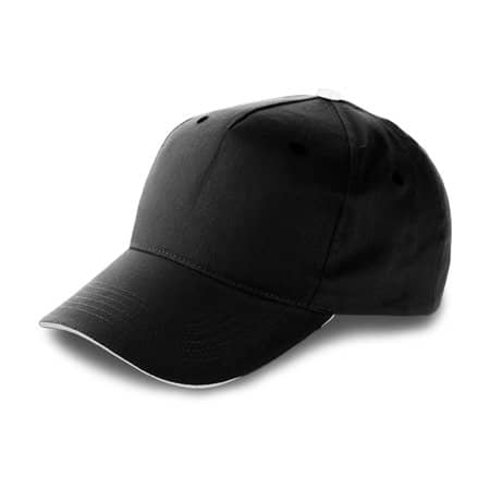 Baseball-Cap Anfield in Black|White von Giving Europe (Artnum: C9114