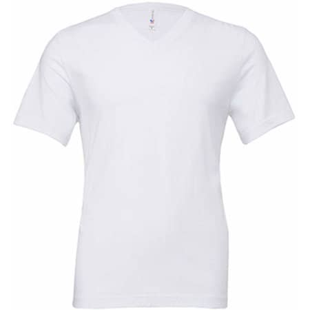 Jersey V-Neck T-Shirt in White von Canvas (Artnum: CV3005