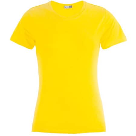 Schmal geschnittenes Premium Damen T-Shirt in Gold von Promodoro (Artnum: E3005