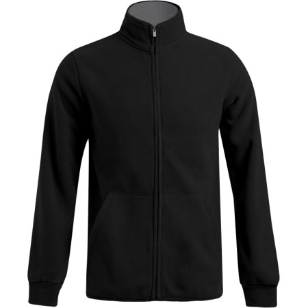 Men`s Double Fleece Jacket - 7971 in Black|Light Grey (Solid) von Promodoro (Artnum: E7971