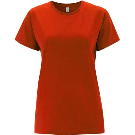 Nachhaltiges Classic Jersey Damen T-Shirt aus Bio-Baumwolle in Red von EarthPositive (Artnum: EP02