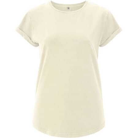 Damen Rolled up Sleeve T-Shirt aus nachhaltiger Bio-Baumwolle in Ecru von EarthPositive (Artnum: EP16
