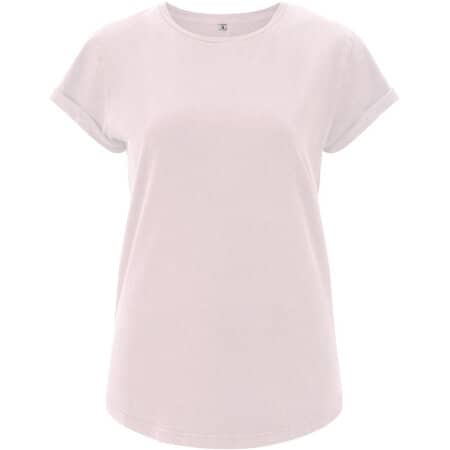 Damen Rolled up Sleeve T-Shirt aus nachhaltiger Bio-Baumwolle in Light Pink von EarthPositive (Artnum: EP16