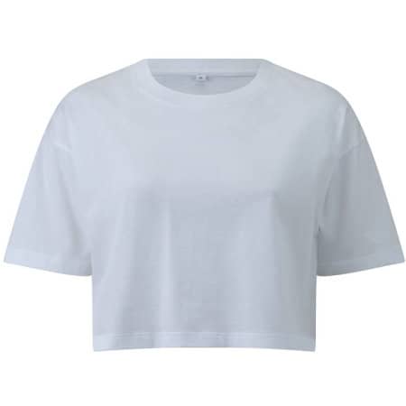 Nachhaltiges Organic Damen T-Shirt Cropped in White von EarthPositive (Artnum: EP26
