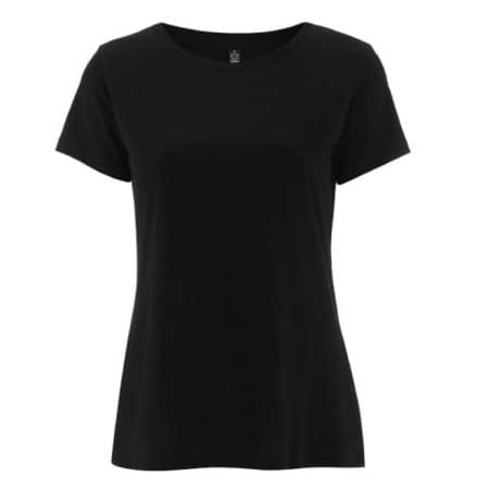 Fair produziertes T-Shirt aus Tencel-Blend für Damen in Black von EarthPositive (Artnum: EP45