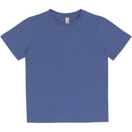 Fair produziertes Junior Classic T-Shirt aus nachhaltiger Bio-Baumwolle in Faded Denim von EarthPositive (Artnum: EPJ01