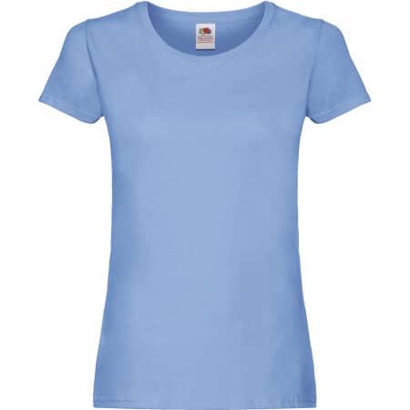 Basic Damen T-Shirt Original in Sky Blue von Fruit of the Loom (Artnum: F111
