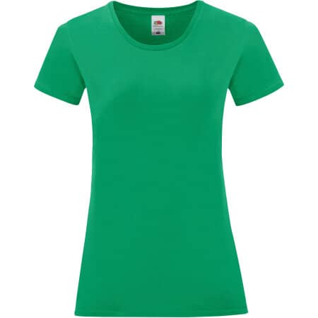 Klassisches Basic Damen T-Shirt Iconic in Kelly Green von Fruit of the Loom (Artnum: F131