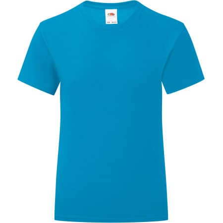 Basic T-Shirt Iconic für Mädchen in Azure Blue von Fruit of the Loom (Artnum: F131K