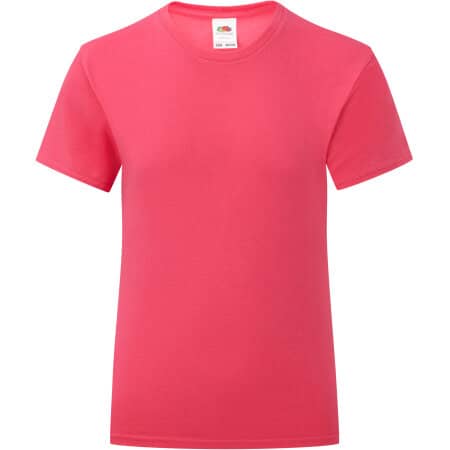 Basic T-Shirt Iconic für Mädchen in Fuchsia von Fruit of the Loom (Artnum: F131K