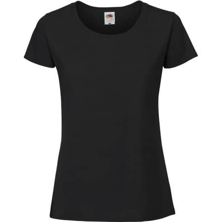 Klassisches Damen T-Shirt Iconic 195 in Black von Fruit of the Loom (Artnum: F186