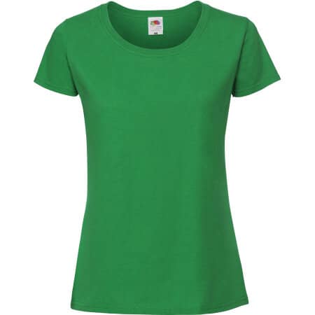 Klassisches Damen T-Shirt Iconic 195 in Kelly Green von Fruit of the Loom (Artnum: F186