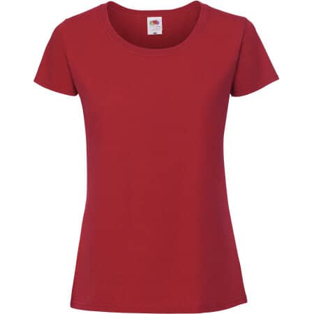Klassisches Damen T-Shirt Iconic 195 in Red von Fruit of the Loom (Artnum: F186