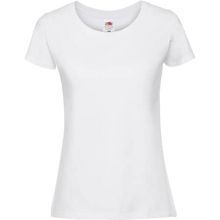 Klassisches Damen T-Shirt Iconic 195 in White von Fruit of the Loom (Artnum: F186