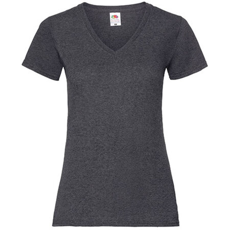 Basic V-Neck Damen T-Shirt Valueweight in Dark Grey Heather von Fruit of the Loom (Artnum: F271N