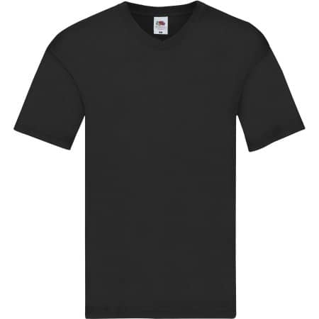Basic V-Neck Herren T-Shirt Original in Black von Fruit of the Loom (Artnum: F272
