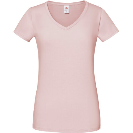 Basic V-Neck Damen T-Shirt Iconic 150 in Powder Rose von Fruit of the Loom (Artnum: F274