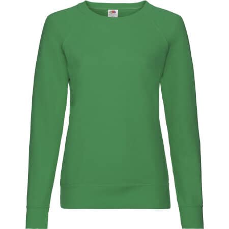 Leichtes Damen-Sweatshirt in Kelly Green von Fruit of the Loom (Artnum: F315