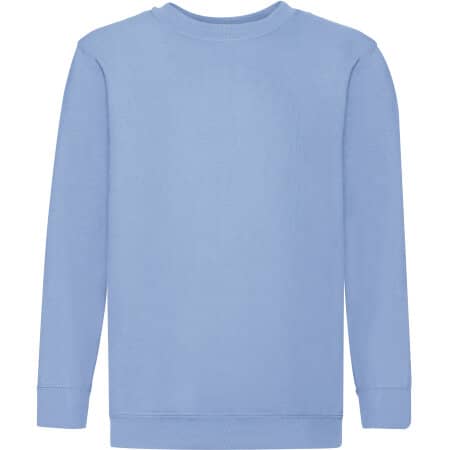 Klassisches Kinder-Sweatshirt mit eingesetzten Ärmeln in Sky Blue von Fruit of the Loom (Artnum: F324NK