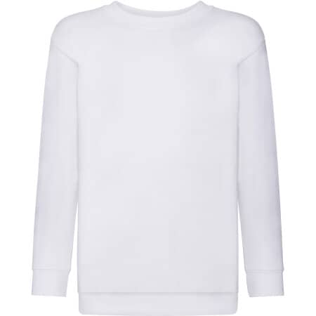 Klassisches Kinder-Sweatshirt mit eingesetzten Ärmeln in White von Fruit of the Loom (Artnum: F324NK