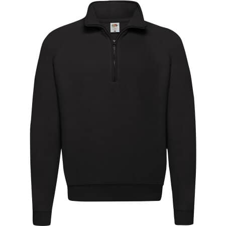 Basic Herren-Sweatshirt mit 1/4-Reißverschluss in Black von Fruit of the Loom (Artnum: F382N