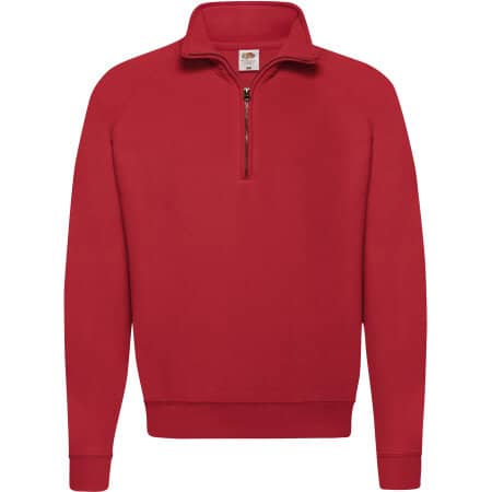 Basic Herren-Sweatshirt mit 1/4-Reißverschluss in Red von Fruit of the Loom (Artnum: F382N