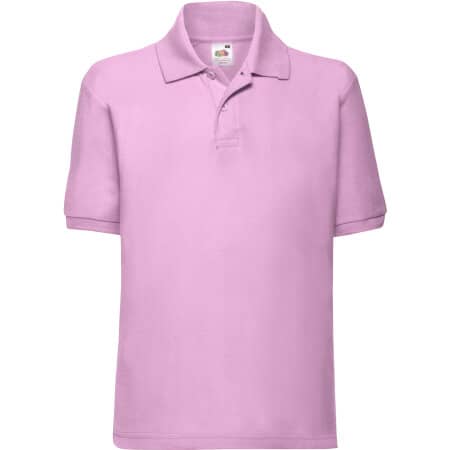 Kinder-Poloshirt aus Mischgewebe in Light Pink von Fruit of the Loom (Artnum: F502K