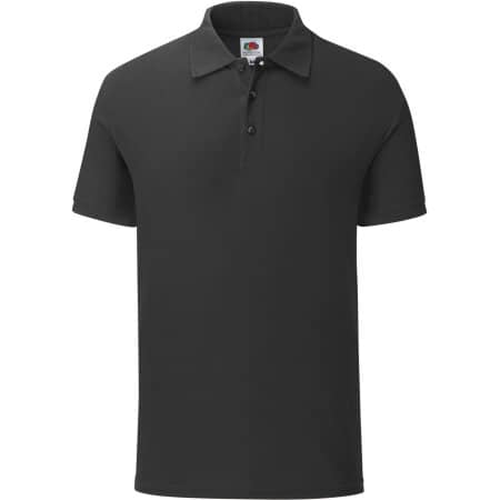 Basic Herren-Poloshirt mit Seitenschlitzen in Black von Fruit of the Loom (Artnum: F512