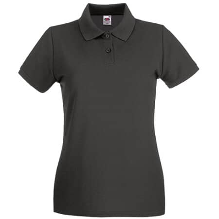 Premium Damen-Poloshirt mit Seitenschlitzen in Light Graphite (Solid) von Fruit of the Loom (Artnum: F520