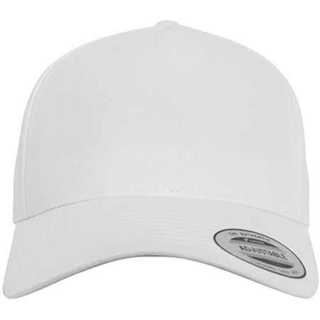 Klassische Baseball-Cap mit Kunststoffverschluss in White von FLEXFIT (Artnum: FX7707